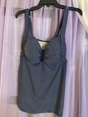 Classic Navy Polka Dot bathing suit top size 16